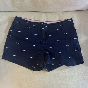 (2) shorts British Khaki Shark Pattern Women's Shorts. Banana Republic Navy